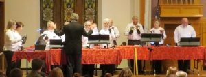 Bell Choir playing bells