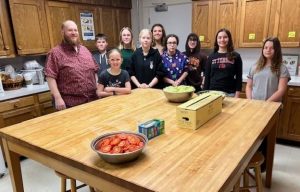 Youth group at work in the kitchen