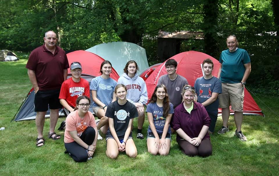 Youth group camping
